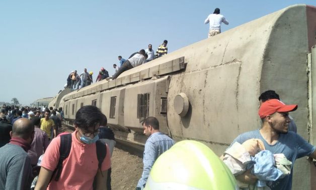 Toukh train derailemt on April 18, 2021 - press photo