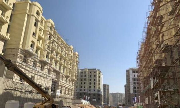 Under progress buildings in Garden City neighborhood located in the New Administrative Capital of Egypt – Press Photo captured on April 19, 2021