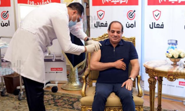 President Abdel Fattah El Sisi received a coronavirus vaccine Sunday