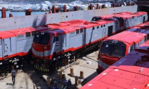 FILE – General Electric train engines upon arrival in Egypt 