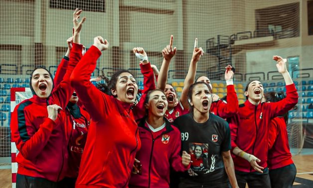 File- Al Ahly ladies celebrate the title, Courtesy of Al Ahly official website 