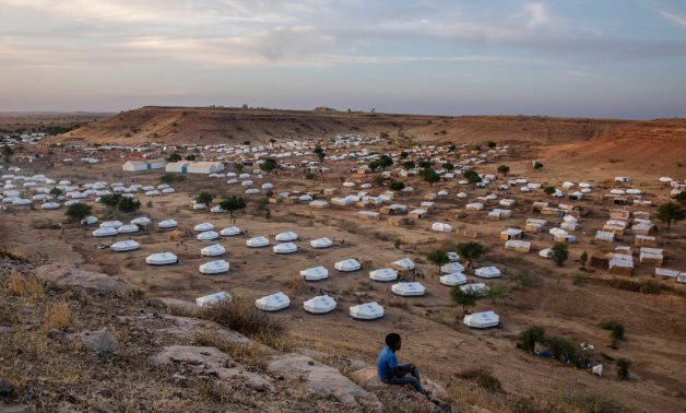 An overview of Umm Rakouba refugee camp, which is housing people who fled the conflict in the Tigray, located in Qadarif, eastern Sudan. Nariman El-Mofty/AP