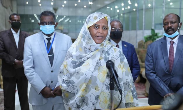 Sudan’s Foreign Minister Mariam Al-Sadiq speaks on Saturday in the wake of a meeting with Congolese President Felix Tshisekedi – Sudan’s transitional council