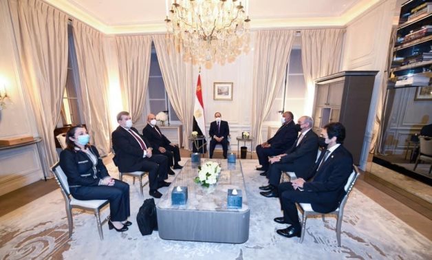President Abdel Fatah al-Sisi received on May 16, 2021 Eric Trappier, CEO of Dassault Aviation producing Rafale fighter jets in Paris, France. Press Photo 