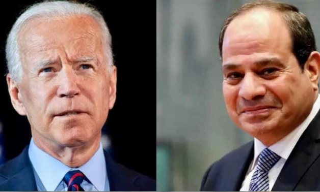 Egyptian President Abdel Fattah El-Sisi receives a phone call from US President Joe Biden (L), May 20, 2021 – Presidency 