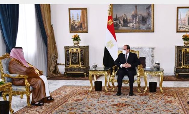 President Abdel Fattah El-Sisi meets with Saudi Royal Court Advisor, Chairman of the General Entertainment Authority Turki Al AlShikh-press photo