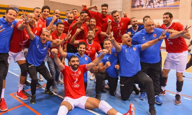 Al Ahly players celebrate after the game, courtesy of Al Ahly website 