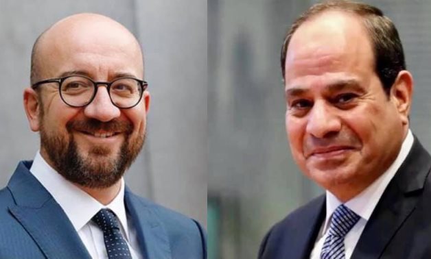 European Council President Charles Michel (L) and Egyptian President Abdel Fattah El Sisi – Egyptian Presidency 