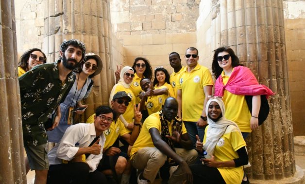  Participants in the Nasser Fellowship for International Leadership visited on Friday the pyramids of Giza and Saqqara to learn about the ancient Pharaonic civilization.