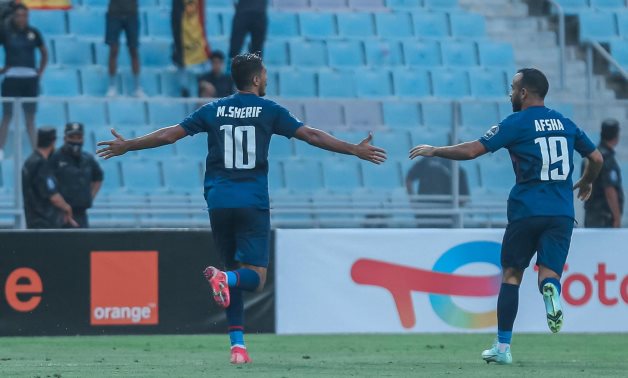 Mohamed Sherif celebrates his goal, courtesy of Al Ahly website 