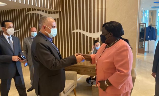 Egypt’s Irrigation Minister Mohamed Abdel Aati meets with South Sudan's Foreign minister Beatrice Khamisa Wani during his visit to Juba – Ministry of Irrigation
