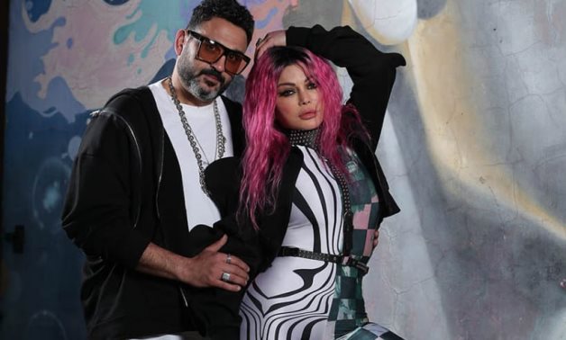 File: Akram Hosny and Haifa Wehbe.