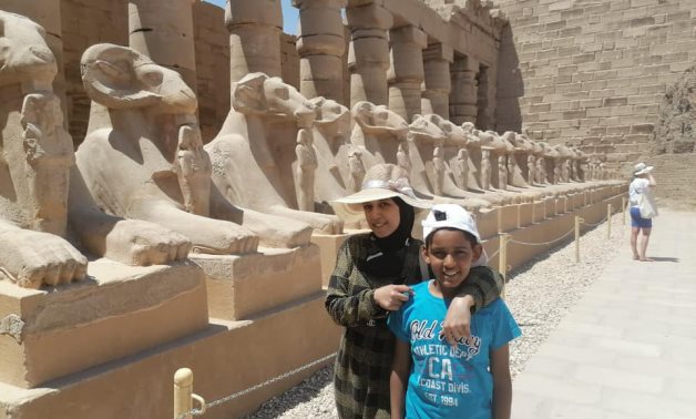 Talented Sinai child Ali Hassan and his sister during their trip to Luxor - Min. of Tourism & Antiquities