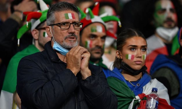  Italy fans during the penalty shoot-out against Spain, Reuters