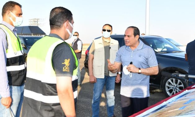 President Abdel Fattah El-Sisi inspected development work of some roads and axes in the North Coast on Friday- press photo.