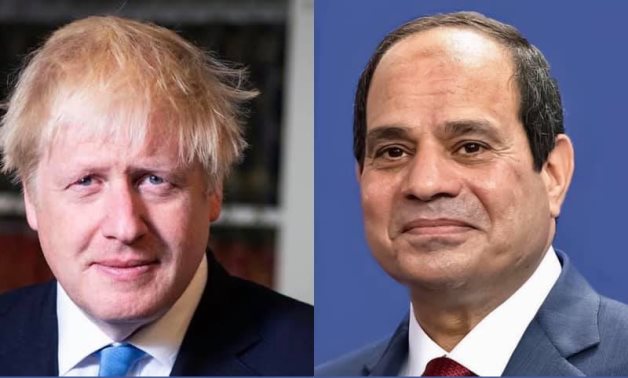 British Prime Minister Boris Johnson (L) and Egyptian President Abdel Fattah El-Sisi (R)
