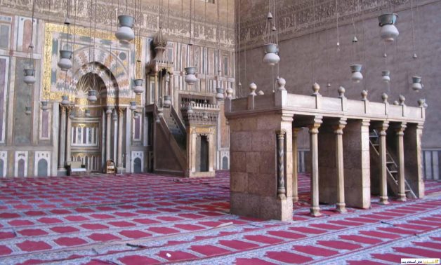 FILE – The Interior of historic Sultan Hassan Mosque 