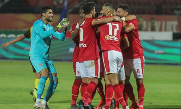 Al Ahly players celebrate victory over Wadi Degla, courtesy of Al Ahly official Facebook page