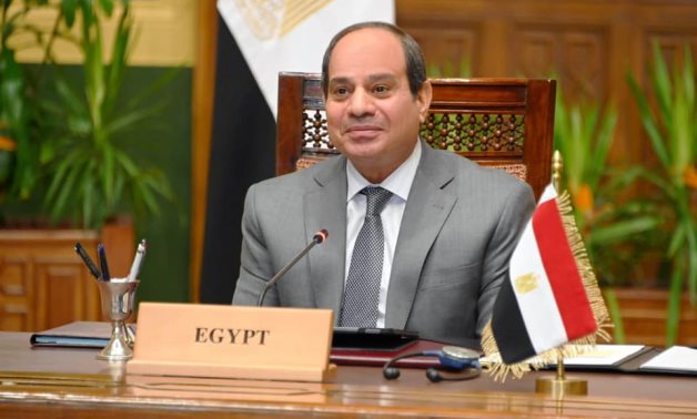 Egypt’s President Abdel-Fattah El-Sisi speaks during the international conference to raise funds to support Lebanon's humanitarian needs – Presidency 