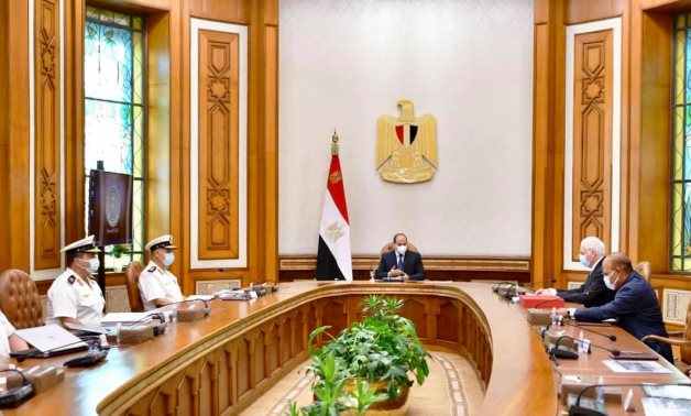 Egypt’s President Abdel Fattah El-Sisi meets with Peter Lürssen, the CEO of the German shipbuilding company Lürssen - Presidency