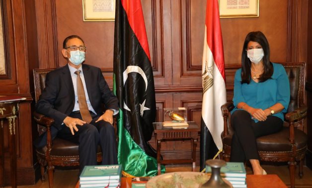 International Cooperation Minister Rania el Mashat meets with Minister of Economy and Trade of the Libyan Government of National Unity (GNU) Mohamed al-Hawij 
