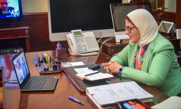 Health Minister Hala Zayed meets via video with Moderna representatives - Egyptian Health Ministry