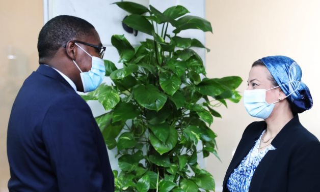 Egyptian Minister of Environment Yasmine Fouad met with Selwin Charles Hart. Special Adviser to the Secretary-General on Climate Action and Assistant Secretary-General for the Climate Action Team- press photo