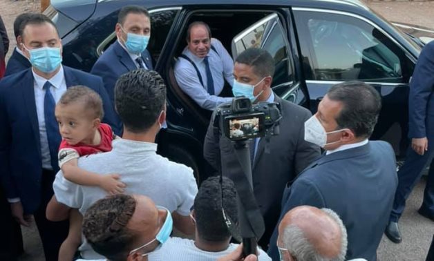 Egypt’s President Abdel Fattah El-Sisi makes an inspection tour on Monday of Al-Ruwaisat area in Sharm El-Sheikh city – Presidency 