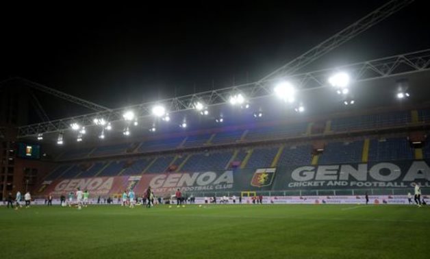Genoa, Italy - December 16, 2020 General view as the players warm up before the match REUTERS/Jennifer Lorenzini/File Photo