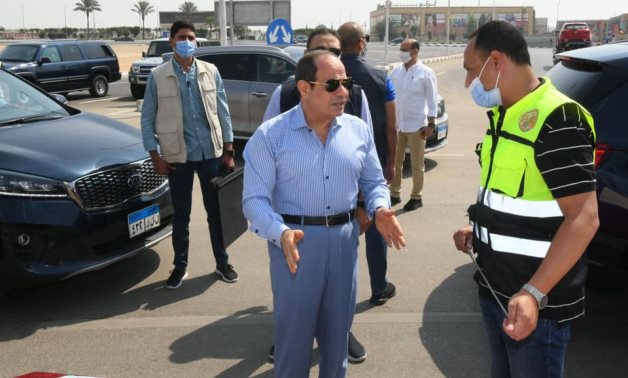Egyptian President Abdel Fattah El-Sisi makes an inspection tour in Cairo, 1 October 2021 - Egyptian Presidency