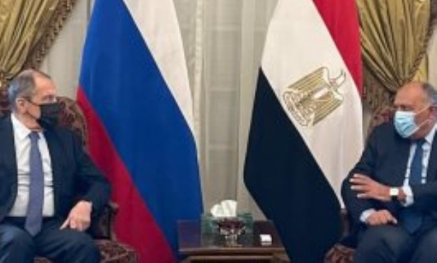 Russian Foreign minister with his Egyptian counterpart Sameh Shoukry