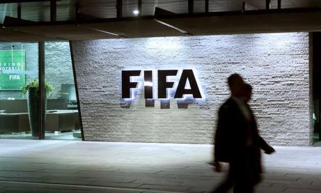 FIFA's logo is seen at its headquarters in Zurich, Switzerland September 30, 2020. REUTERS/Arnd Wiegmann