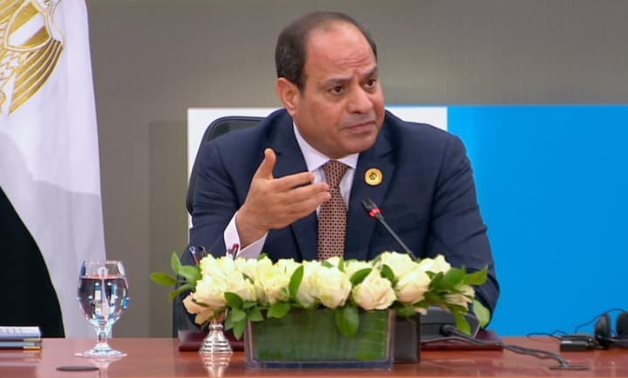 File- President Sisi speaks during a press conference- press photo