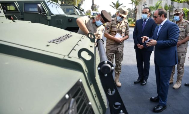 Egypt's President Abdel Fattah El-Sisi inspects armored vehicles developed by Egyptian army’s factories - Presidency 