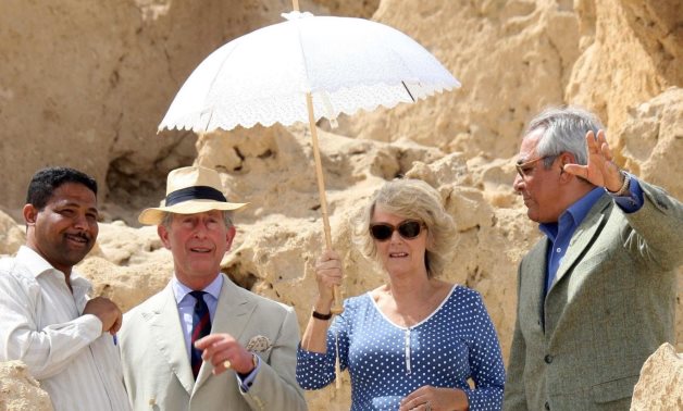 The Prince Of Wales and The Duchess of Cornwall visit the Oasis village of Siwa in Egypt in March 2006- the photo was released by the UK Clarence House.
