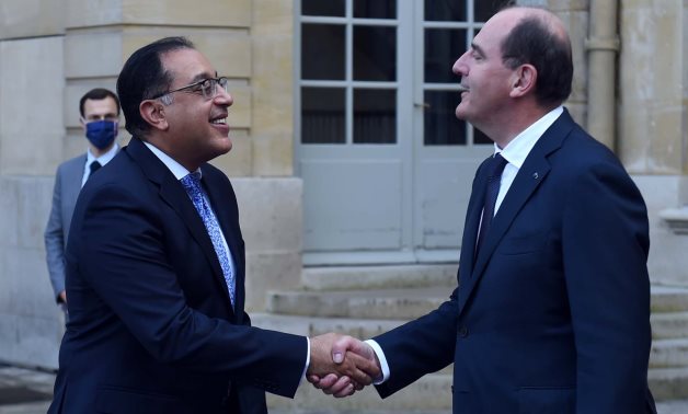 Egyptian Prime Minister Moustafa Madbouli meets with French Prime Minister Jean Castex - press photo