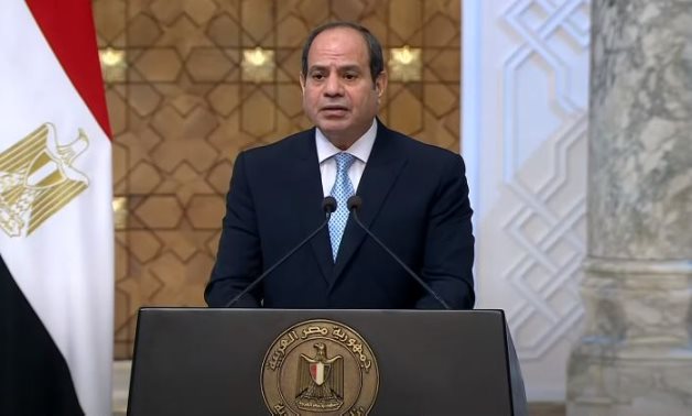 Egypt's President Abdel Fattah El Sisi speaks during a press conference with his Tanzanian counterpart, Samia Hassan, 10 November 2021 - Egyptian Presidency/screenshot