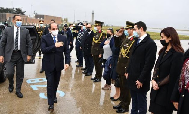 Egyptian President Abdel Fattah El-Sisi returned home on Saturday after participating in the Paris International Conference on Libya- press photo