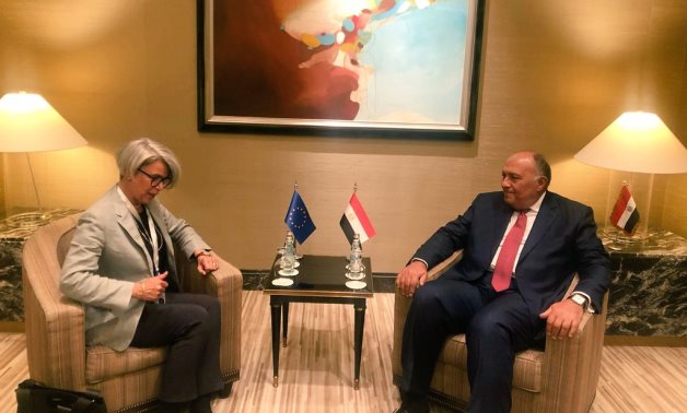 Egypt's FM meets with Annette Weber, EU Special Representative for the Horn of Africa in Manama- press photo