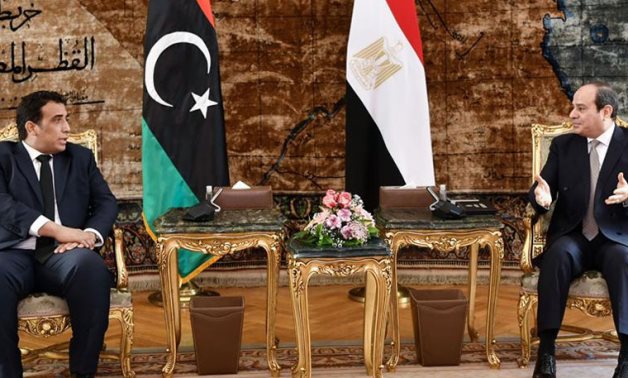 President Abdel Fattah el-Sisi and Libyan head of the Presidential Council Mohamed al-Menfi - Press photo