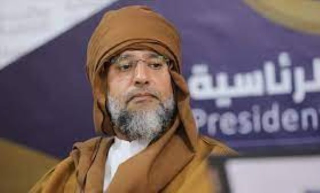 Son of Late President Muammar al-Qaddafi, Seif al-Islam al-Qaddafi, while filing for candidacy for Libyan Presidential Election in November 2021. 