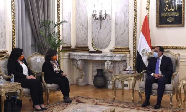Meeting of Prime Minister Mostafa Madbouli and UN Executive Director Sima Bahous in Cairo, Egypt on November 29, 2021. Press Photo