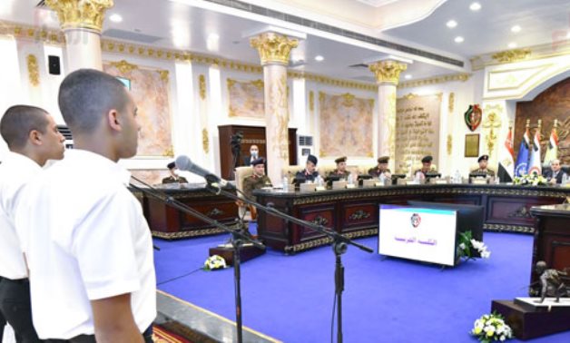 President Abdel Fatah al-Sisi at personal interviews with applicants who wish to study at the Military Academy on December 2, 2021. Press Photo 