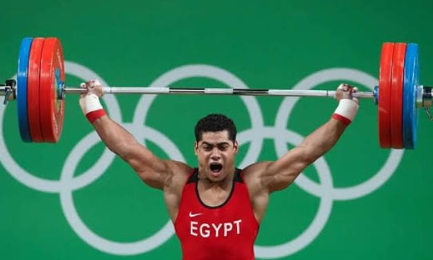 File - Egypt's weightlifter Mohamed Ihab