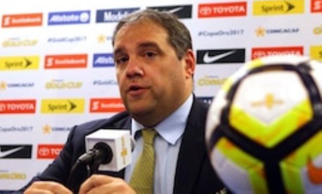 CONCACAF president Victor Montagliani addresses the media before a Gold Cup game between Canada and French Guiana at Red Bull Arena. Mandatory Credit: Brad Penner-USA TODAY Sports