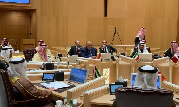Press conference held on December 12, 2021 in Riyadh following the launching of Political Consultation Mechanism between Egypt and Gulf Cooperation Council. Press Photo