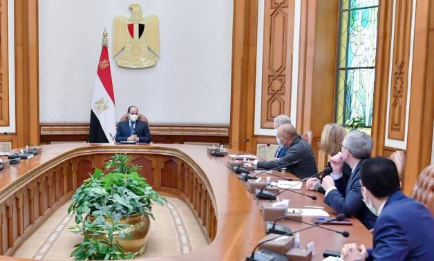 Egypt’s President Abdel Fattah El-Sisi meets on Wednesday with Raymond Carlsen, CEO of Norway’s Scatec company - Presidency