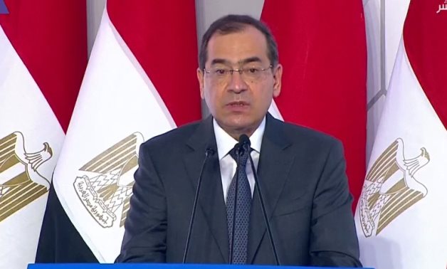 Egypt’s Petroleum Minister Tarek El-Molla speaks during the inauguration of a number of developmental projects in Upper Egypt – Presidency/Screenshot