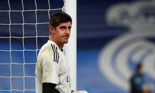 Thibaut Courtois during the warm up before the match REUTERS/Javier Barbancho