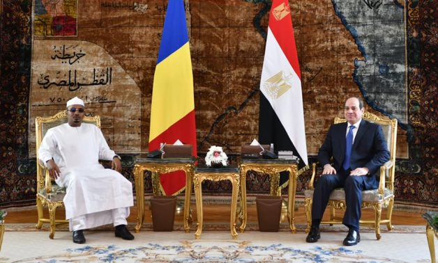 President Abdel Fatah al-Sisi and Chief of the Chad Transitional Military Council Mahamat Deby at Al Itihadyah presidential palace on January 5, 2021. Press Photo